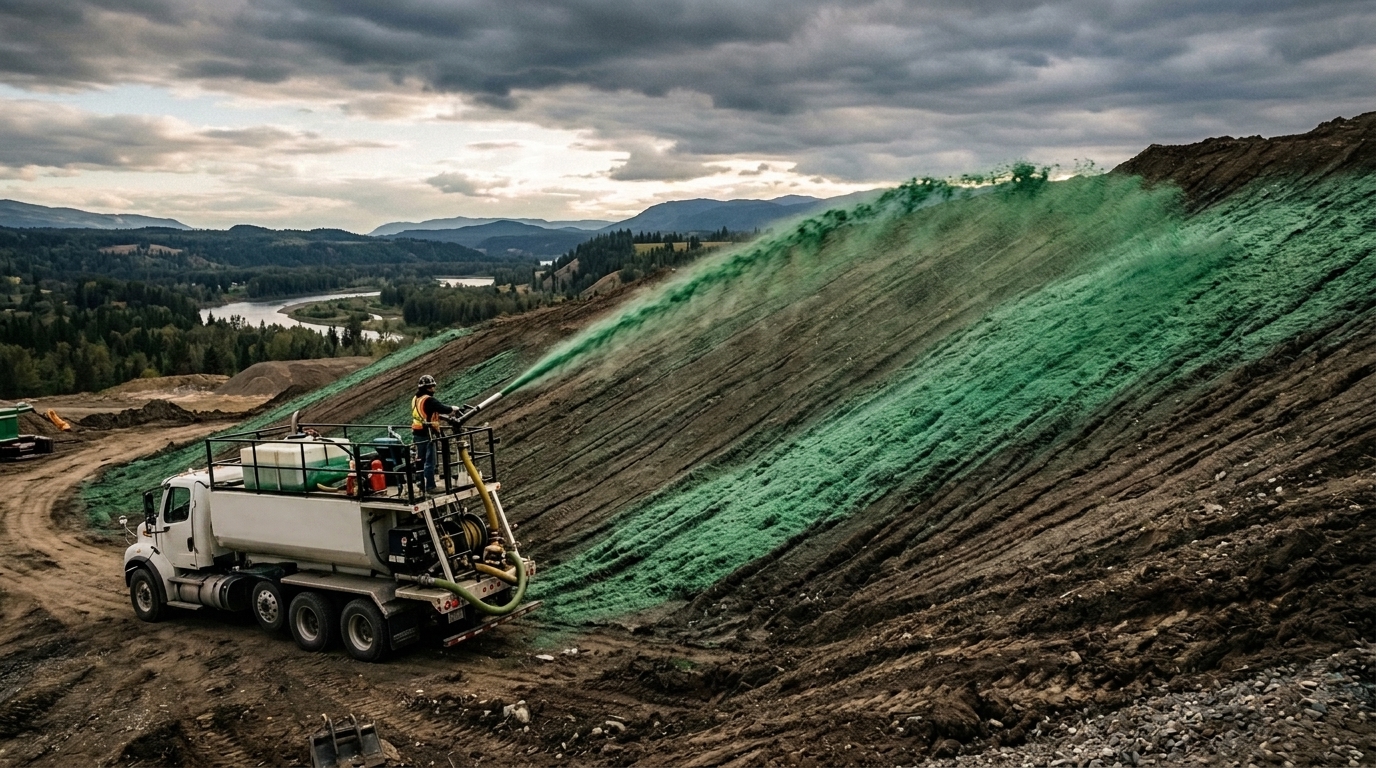 Cinematic hydroseeding background